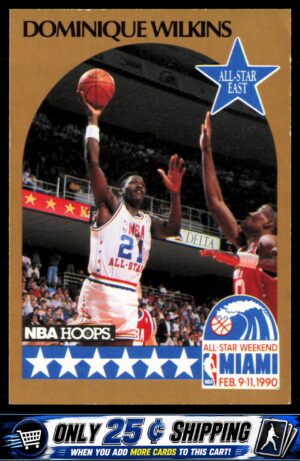 1990-91 Hoops #12 Dominique Wilkins All-Star Program Perforated
