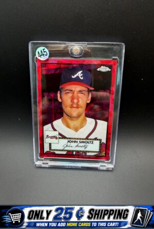 2021 Topps Chrome Platinum Anniversary #600 John Smoltz Red Atomic Refractor #/100