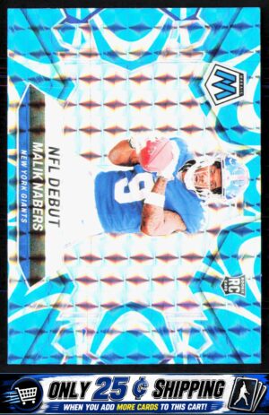 2024 Panini Mosaic #284 Malik Nabers Mosaic Reactive Blue