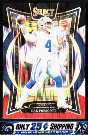 2024 Panini Select #38 Dak Prescott Black & Red Prizm Shock