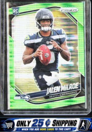 2025 Panini Prizm #317 Jalen Milroe Neon Green Pulsar